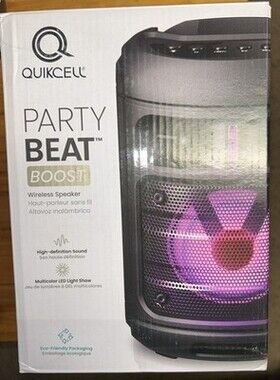 Quikcell Party Beat Boost Wireless LED Speaker With Microphone Input